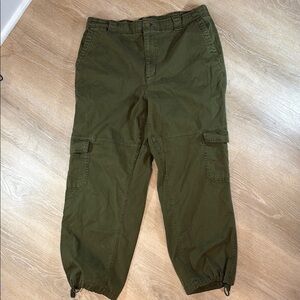 Old Navy Cargo Drawstring Hem Jogger Pants Green‎ Pockets Womens XL Tall